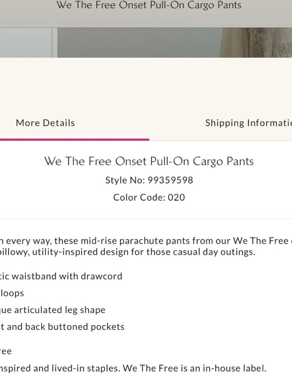 We The Free Onset Steel  Boyfriend Cargo Jeans - Picture 8 of 8